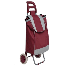 Тачка продуктовая на колесах Складная тележка хозяйственная сумка шоппер 30л Бордо
