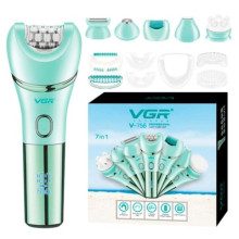 Аккумуляторный эпилятор VGR V-753 с LED-дисплеем, аккумулятором 600 мАч, 2 насадками и LED-подсветкой (0033)