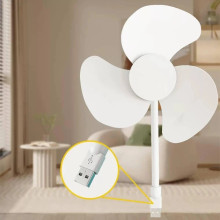 Вентилятор Mini Fan F017 с гибким шнуром, питание от USB (18 см), белый (0075)