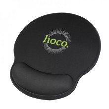 Коврик для мыши Hoco GM30 Polar Fox Black с подушкой под запястье, тканевый, противоскользящая резиновая основа, 230×215×3 мм (0096)