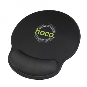 Коврик для мыши Hoco GM30 Polar Fox Black с подушкой под запястье, тканевый, противоскользящая резиновая основа, 230×215×3 мм (0096)