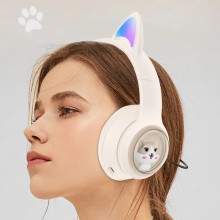 Блютуз наушники AKZ-02 беспроводные наушники вкладыши с ушками "Лиса" Bluetooth 5,3 EDR 2,402-2,480 ГГц White [Y4R66YEL-013]