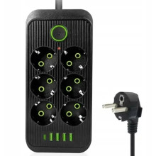 Электрический удлиннитель (8×220В+4×USB+1×Type-C), Self QL-1075U, универсальный удлинитель с юсб 3 м Черный (013s) Электрический удлиннитель (8×220В+4×USB+1×Type-C), Self QL-1075U, универсальный удлинитель с юсб 3 м Черный (013s)