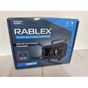 Зарядное устройство для аккумуляторов Rablex RB615 12V/24V DC с USB, импульсное микропроцессорное (для авто, GEL, AGM, LiFePO4), с LCD-дисплеем (0143)