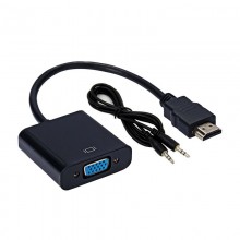 Переходник HDMI на VGA с 3.5 мм AUX аудио разъемом для ПК Т2 смарт приставок (DSVH4B)
