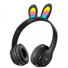 Наушники безпроводные "Заячьи ушки" Wireless P47R с подсветкой RGB Bluetooth 5.0 MP3 плеер Black 022l Наушники безпроводные "Заячьи ушки" Wireless P47R с подсветкой RGB Bluetooth 5.0 MP3 плеер Black 022l