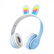 Наушники безпроводные "Заячьи ушки" Wireless P47R с подсветкой RGB Bluetooth 5.0 MP3 плеер Light Blue 022l Наушники безпроводные "Заячьи ушки" Wireless P47R с подсветкой RGB Bluetooth 5.0 MP3 плеер Light Blue 022l