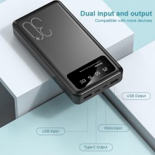 Портативный внешний аккумулятор 30000 мАч, с быстрой зарядкой, LED дисплей Power bank 5 В, 2.1 A с фонарем [CN254H1]