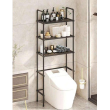 Стеллаж 3-уровневый, полка из стали, напольный над унитазом, Черный 47*25*175 см Стеллаж 3-уровневый, полка из стали, напольный над унитазом, Черный 47*25*175 см