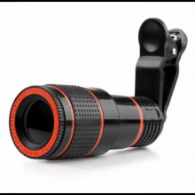 Объектив для телефона WOW Линза прищепка для смартфона 12X Zoom Телескопический Черный Объектив для телефона WOW Линза прищепка для смартфона 12X Zoom Телескопический Черный