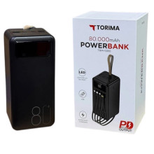Портативный аккумулятор Torima 80000 мАч 22,5 Вт с LED-дисплеем (038y) Портативный аккумулятор Torima 80000 мАч 22,5 Вт с LED-дисплеем (038y)