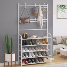 Напольная вешалка для одежды New simple floor clothes rack size с полками и крючками 050l Напольная вешалка для одежды New simple floor clothes rack size с полками и крючками 050l