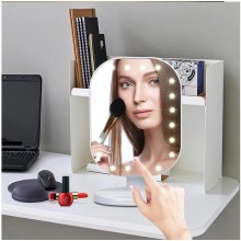 Зеркало Cosmetic Mirror овальное с LED подсветкой, настольное для макияжа HH071