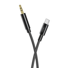 Переходник AUDIO XO NBR211B Type-C - Jack 3.5 plug в тканевой оплётке Чёрный (053t) Переходник AUDIO XO NBR211B Type-C - Jack 3.5 plug в тканевой оплётке Чёрный (053t)