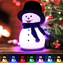 Детский силиконовый ночник Снеговик Snowman LJC-118 светильник аккумуляторный игрушка для сна (057x)