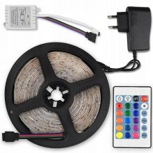 Многоцветная светодиодная LED лента RGB 5050 для дома, Светодиодная лента с пультом и блоком питания