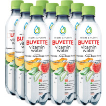 Упаковка напитка Buvette безалкогольного сокосодержащего Vitamin Water со вкусом абрикоса инжира и алоэ-вера 0.5 л 9 шт (4820115401938) (061r)