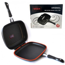 Двойная сковорода-гриль Double Grill Pan 32 см с антипригарным покрытием 062j
