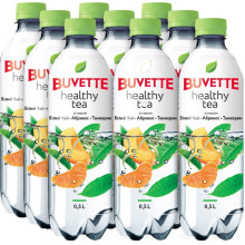 Упаковка напитка Buvette безалкогольного сокосодержащего негазированного Healthy Tea со вкусом белого чая абрикоса и танжерина 0.5 л 9 шт (4820115402089) (065r)