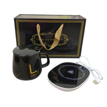 Кружка керамическая с крышкой и подставкой Stenson YG01317 L с подогревом на USB-подставке 400мл, Черная 071k-black Кружка керамическая с крышкой и подставкой Stenson YG01317 L с подогревом на USB-подставке 400мл, Черная 071k-black
