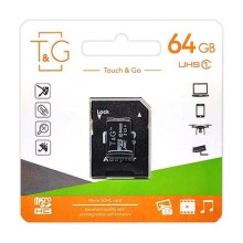 Карта памяти microSDHC T&G (UHS-1) 64GBSD class 10 (c адаптером)