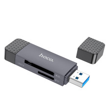 Переходник Card Reader Hoco HB45 Spirit 2-in-1 USB 3.0, Серый (082i) Переходник Card Reader Hoco HB45 Spirit 2-in-1 USB 3.0, Серый (082i)