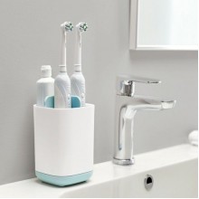 Подставка для зубных щеток Toothbrush Caddy органайзер для ванной комнаты белый с голубым 4ADGBP Подставка для зубных щеток Toothbrush Caddy органайзер для ванной комнаты белый с голубым 4ADGBP