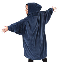 Плед-толстовка с капюшоном Huggle Hoodie-1 (синий) (091j)