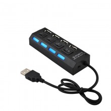 Usb хаб Зарядка концентратор разветвитель на 4 порта с выключателями и подсветкой