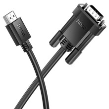 Кабель HOCO US12 HDTV male to VGA male HD data cable(L=2M) Black 096o Кабель HOCO US12 HDTV male to VGA male HD data cable(L=2M) Black 096o