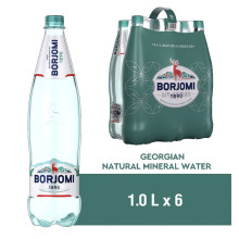 Упаковка мінеральної лікувально-столової сильногазованої води "Borjomi" 1,0 л х 6 пляшок (099q) Упаковка мінеральної лікувально-столової сильногазованої води "Borjomi" 1,0 л х 6 пляшок (099q)