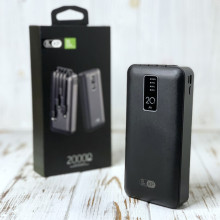 Power Bank King Power KP-27 20000mAh 4 встроенных кабеля (099s)
