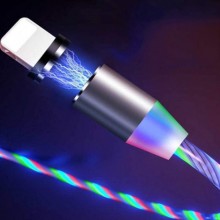 Магнитный кабель для зарядки телефона 3в1 с LED подсветкой X-CABLE для IOS/ Android/Type-c Магнитная зарядка шнур Мульти цвет