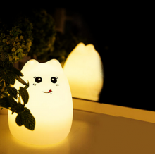 Силиконовый ночник котик детский LED лампа 7 цветов SS-87