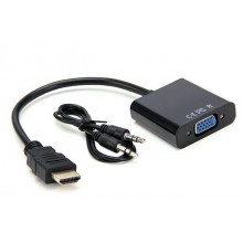 Конвертер, переходник, кабель HDMI VGA, с звуковым кабелем AUX