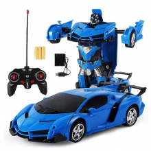 Машинка трансформер Lamborgini Robot Car Робот с аккумулятором на радиоуправлении 1:18 Синий
