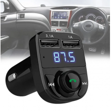 Автомобильный FM модулятор  CAR X8 Трансмиттер Bluetooth в авто 2 USB 2.0A/1.1A Черный