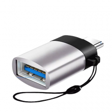 Переходник OTG USB C to USB 3.0 Адаптер для для компьютера с телефона на флешку Серебристый