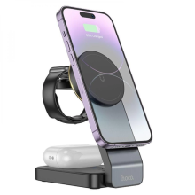 Беспроводная зарядная док-станция Hoco CQ3 для iPhone 14/13/12, iWatch и Airpods 15W Черный Беспроводная зарядная док-станция Hoco CQ3 для iPhone 14/13/12, iWatch и Airpods 15W Черный