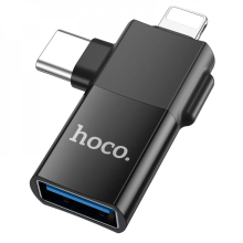Переходник Hoco UA17 Адаптер Lightning/UCB C на USB 2.0 Черный Переходник Hoco UA17 Адаптер Lightning/UCB C на USB 2.0 Черный