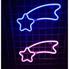Неоновый светильник Neon Lights "Звездопад" Ночник декоративный настенный LED лампа (USB, 3хАА) Разноцветный