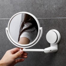 Зеркало для макияжа круглое Alls Настенное поворотное косметическое для ванной 15см Белое Зеркало для макияжа круглое Alls Настенное поворотное косметическое для ванной 15см Белое