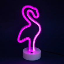 Неоновый светильник Neon Lights "Фламинго" Ночник декоративный настольный LED лампа (USB, 3хАА) Розовый Неоновый светильник Neon Lights "Фламинго" Ночник декоративный настольный LED лампа (USB, 3хАА) Розовый