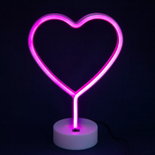 Неоновый светильник Neon Lights "Сердце" Ночник декоративный настольный LED лампа (USB, 3хАА) Розовый Неоновый светильник Neon Lights "Сердце" Ночник декоративный настольный LED лампа (USB, 3хАА) Розовый