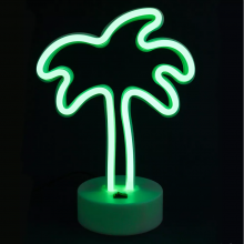 Неоновый светильник Neon Lights "Пальма" Ночник декоративный настольный LED лампа (USB, 3хАА) Зеленый