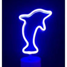 Неоновый светильник Neon Lights "Дельфин" Ночник декоративный настольный LED лампа (USB, 3хАА) Cbybq