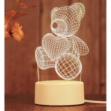 Детский 3D ночник "Bear" Светильник  акриловый USB 4W