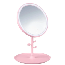 Зеркало для макияжа Makeup Mirror Настольное с LED подсветкой круглое Розовое Зеркало для макияжа Makeup Mirror Настольное с LED подсветкой круглое Розовое