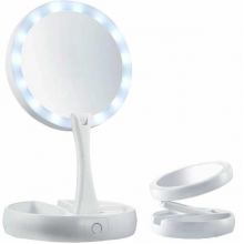 Зеркало настольное с LED подсветкой My Fold Away Mirror Складное для макияжа круглое Белое Зеркало настольное с LED подсветкой My Fold Away Mirror Складное для макияжа круглое Белое