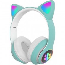 Беспроводные наушники Cat Ear YR-28 Детские с кошачьими ушками Bluetooth и RGB подсветкой Бирюзовые Беспроводные наушники Cat Ear YR-28 Детские с кошачьими ушками Bluetooth и RGB подсветкой Бирюзовые